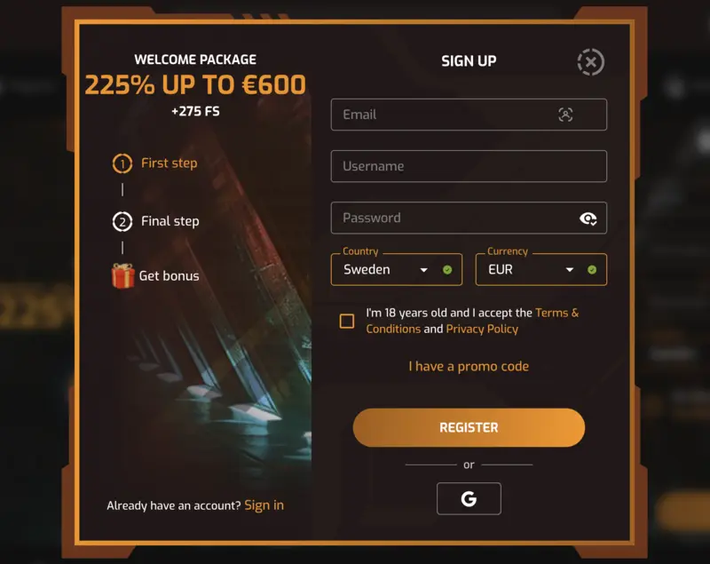 Hugo Casino login